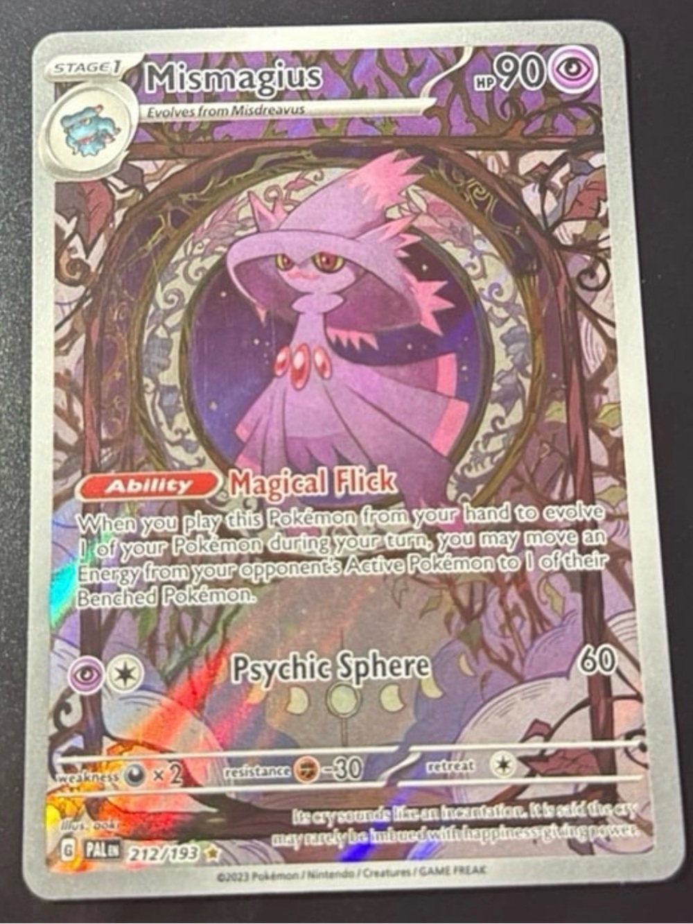 Mismagius 212/193 2023 released  Full Art HoloFoil Rare LP Light Played S&V